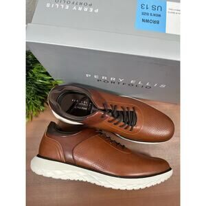 Perry Ellis Portfolio Men's Casual Brown Shoes Size 13